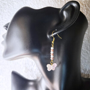 Bead String Earrings with Butterfly
