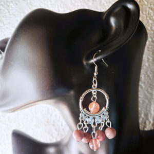 Hanging Loop with Beads Earrings