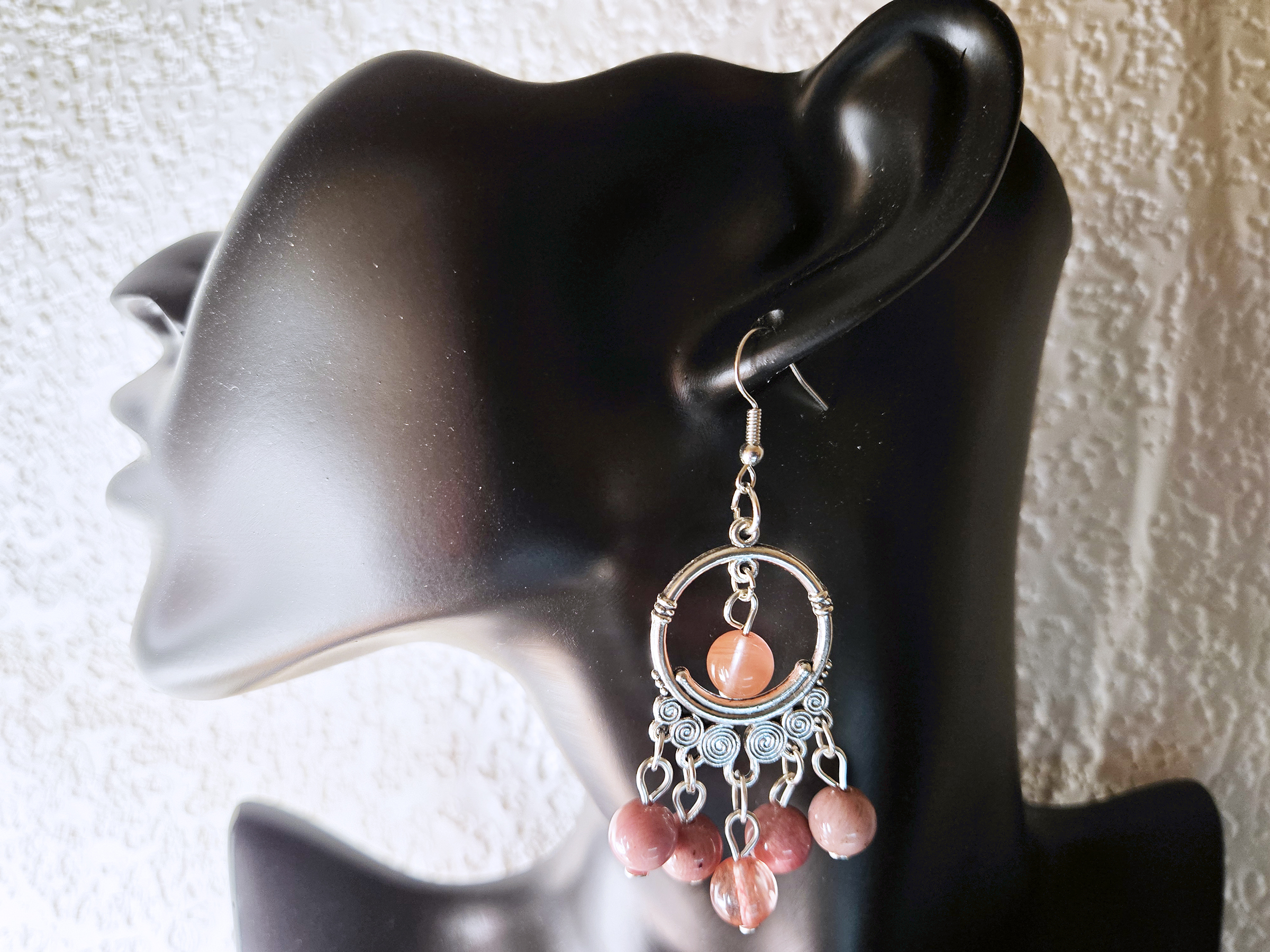 Hanging Loop with Beads Earrings