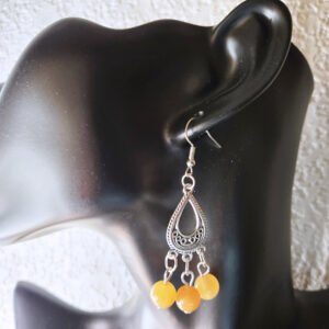 Hanging Teardrop with Beads Earrings