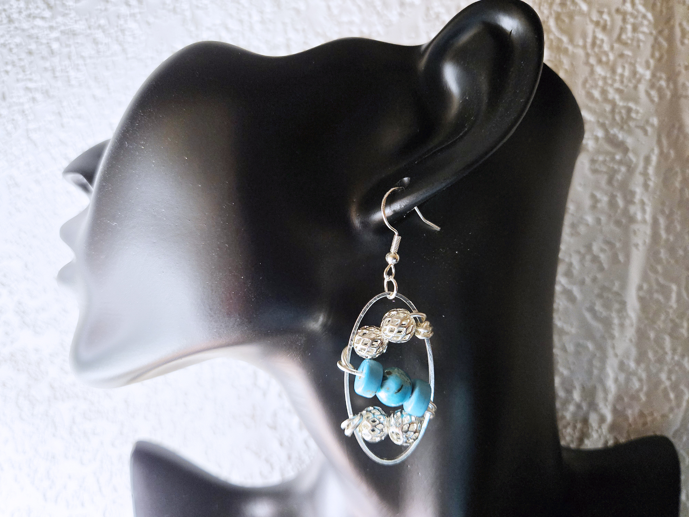 Hanging Oval Earrings