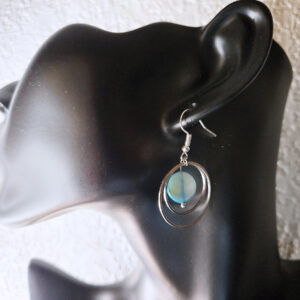 Hanging Silvery Hoop Earrings