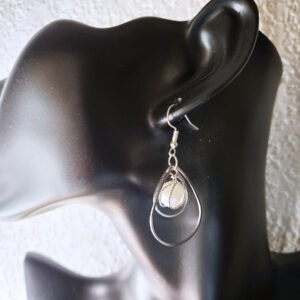 Hanging Silvery Teardrop Earrings
