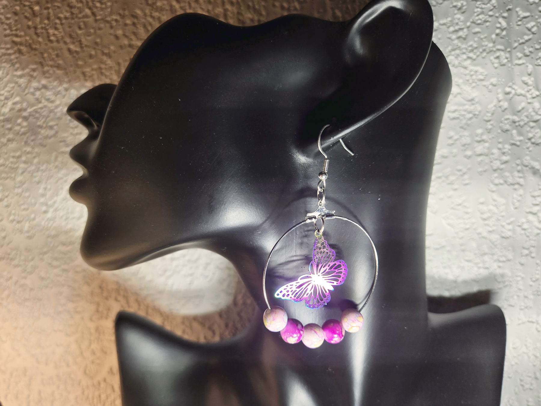 Hoop Earrings with Butterfly