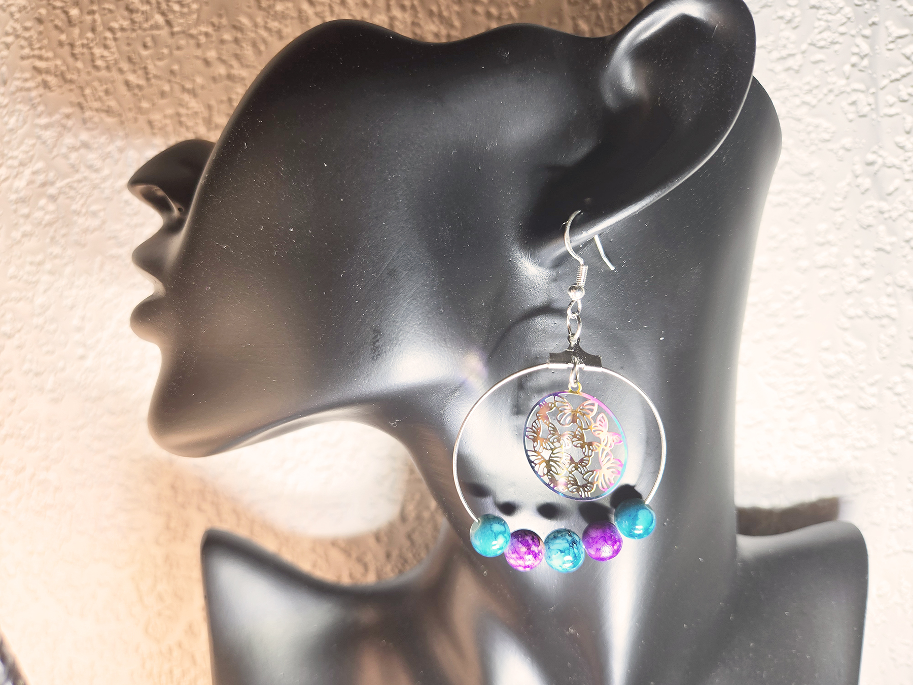 Hoop Earrings with Butterflies