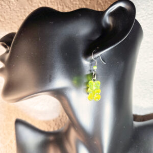 Yellow-Green Gummy-Bear Earing with Bead