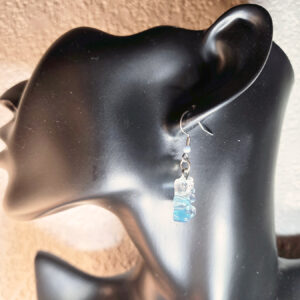 Blue Gummy-Bear Earring with Bead