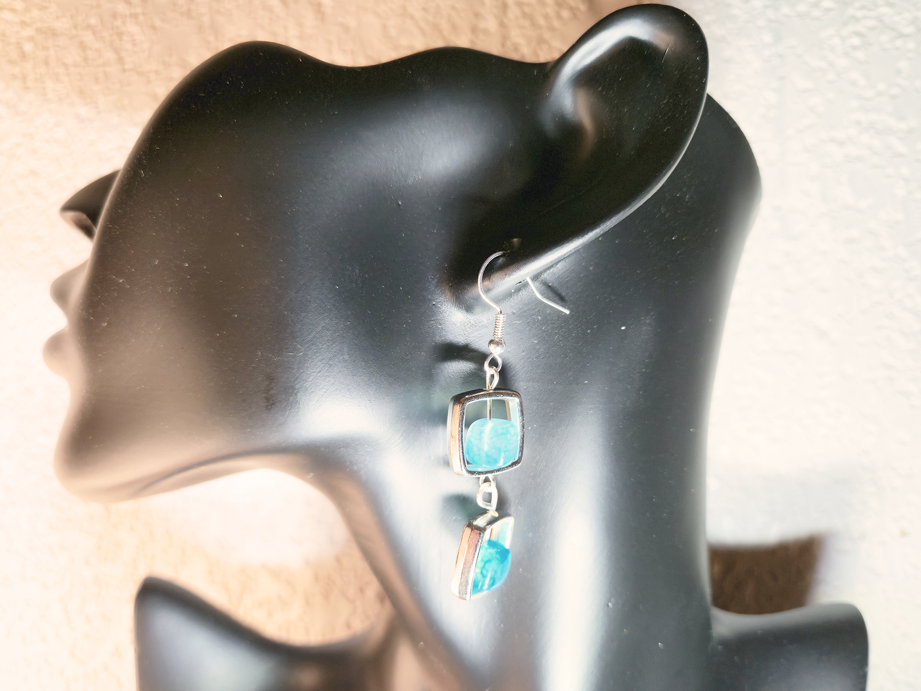 Square Shaped Bead Earrings
