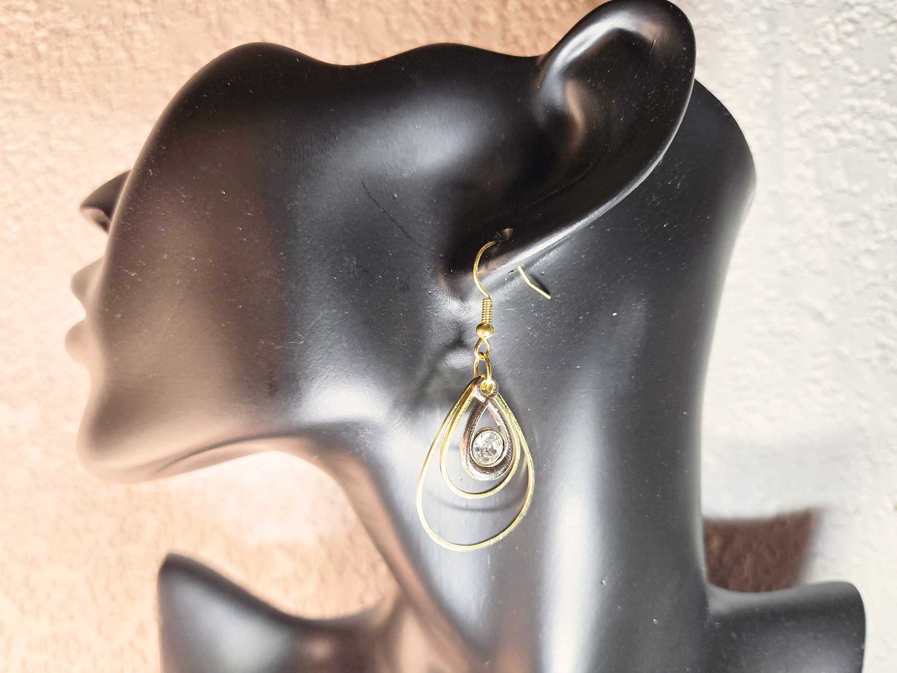Hanging Golden Teardrop Earrings