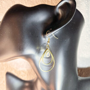 Hanging Golden Teardrop Earrings