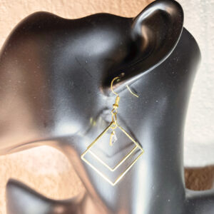 Hanging Diamond-Shaped Earrings