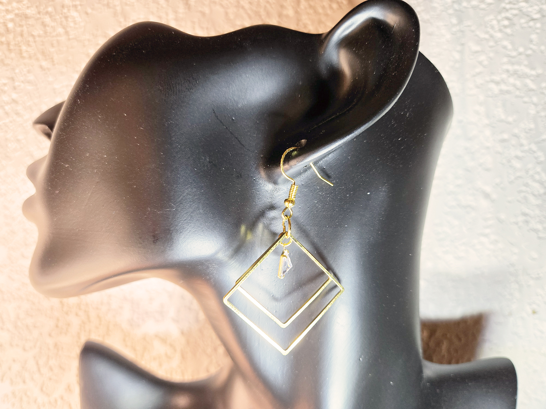 Hanging Diamond-Shaped Earrings