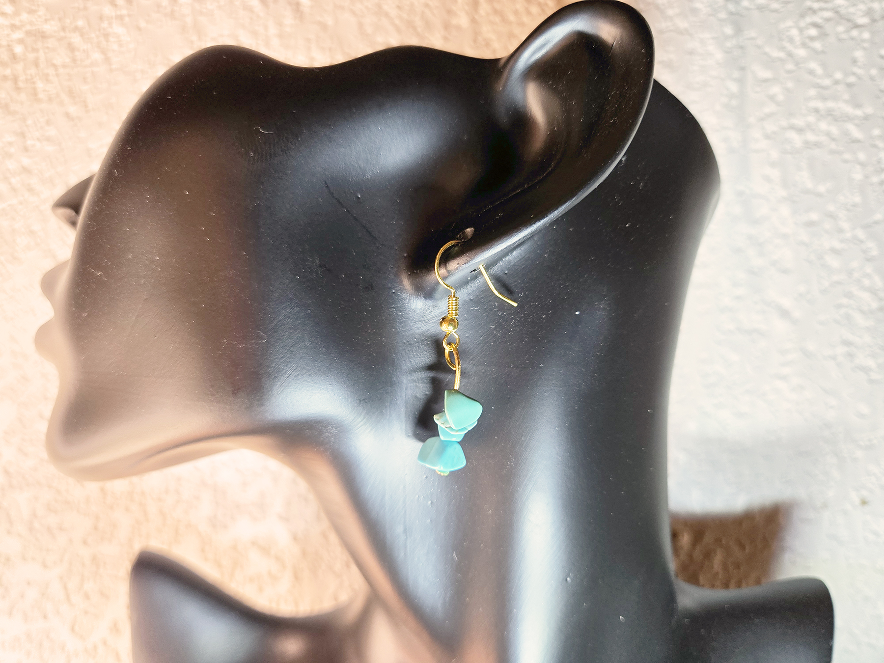 Natural Cut Stone Earrings