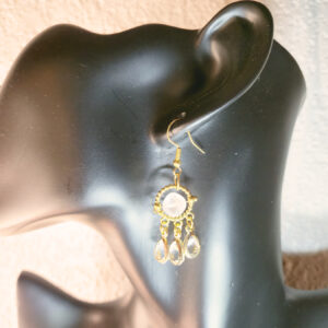 Hanging Loop with Beads Earrings