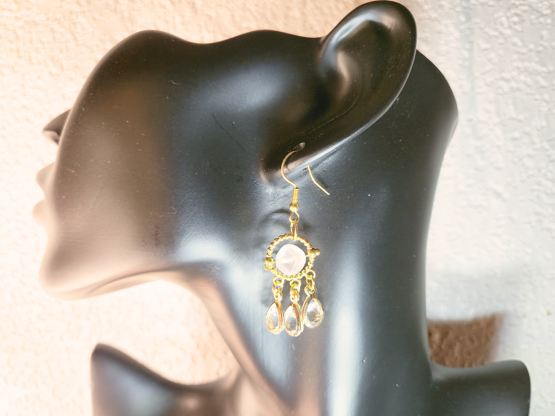 Hanging Loop with Beads Earrings