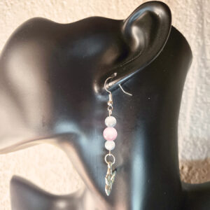 Bead String Earrings with Butterfly Charm