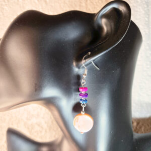 Bead String with Shell Earrings