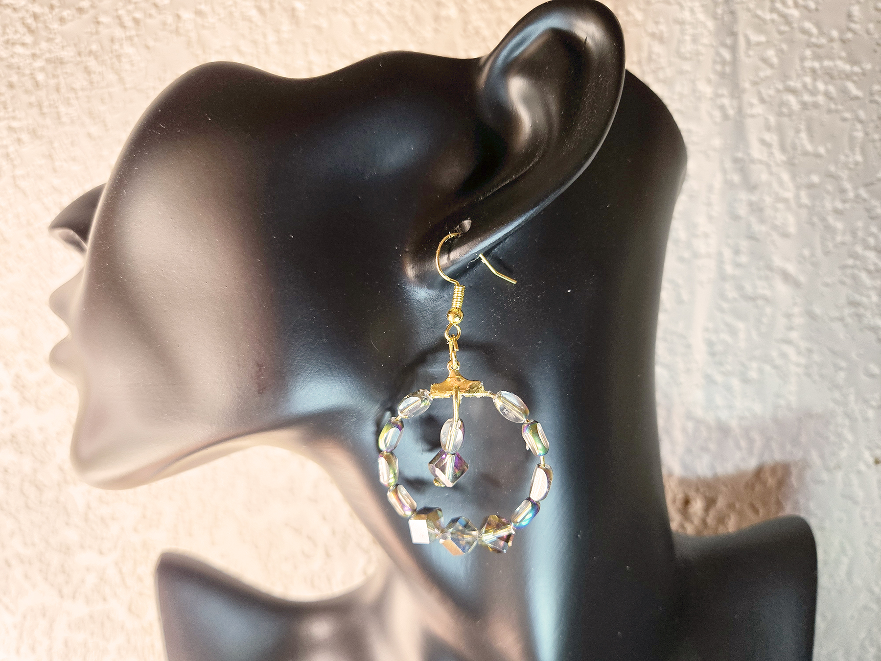 Prismatic Bead Hoop Earrings