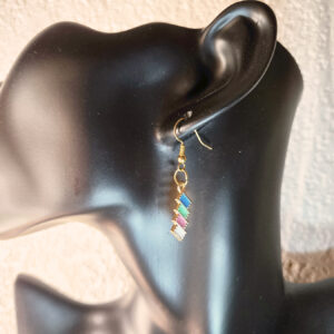 Stacked Diamonds Charm Earrings