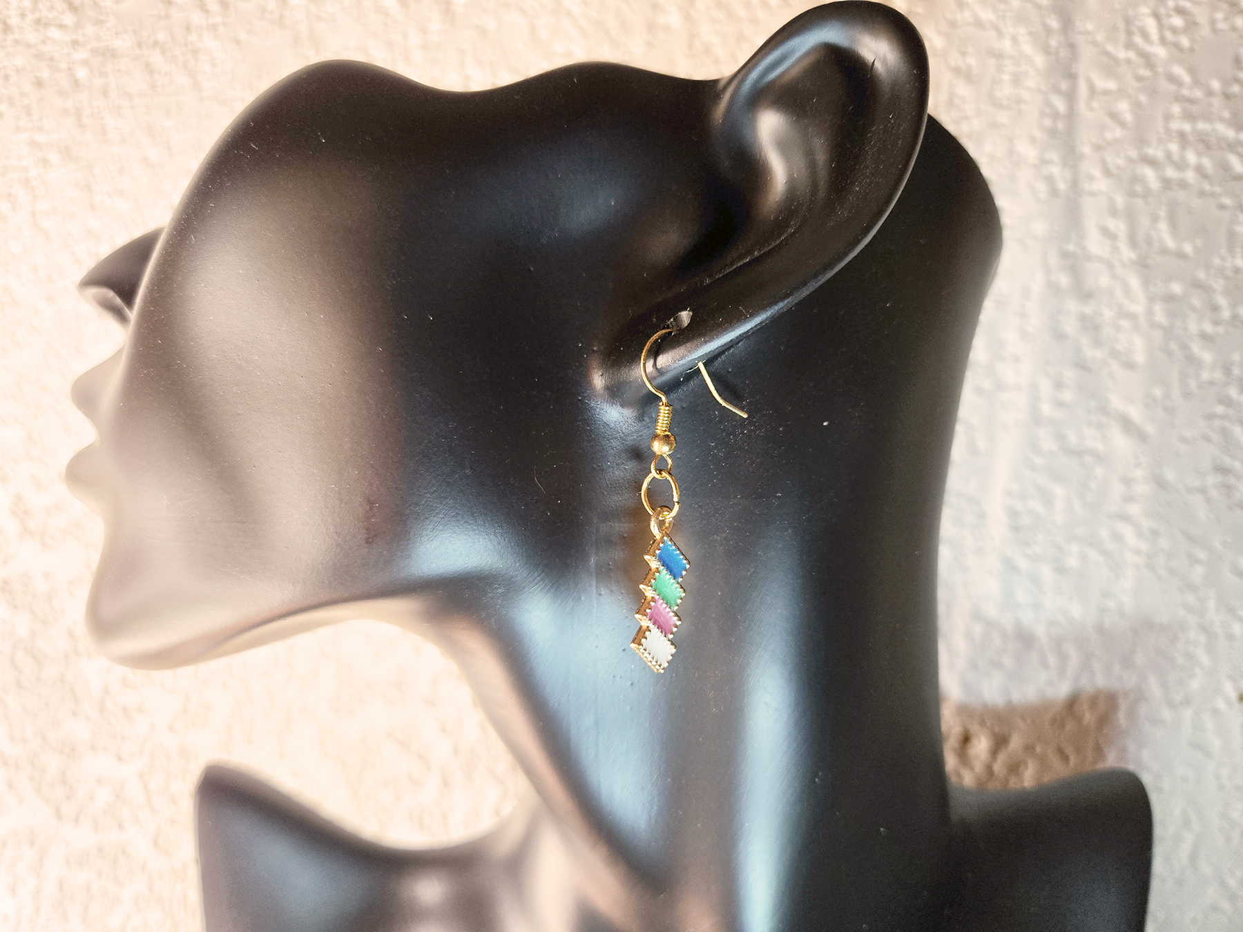 Stacked Diamonds Charm Earrings