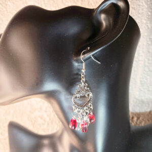Filigree Chandelier Earrings with Beads