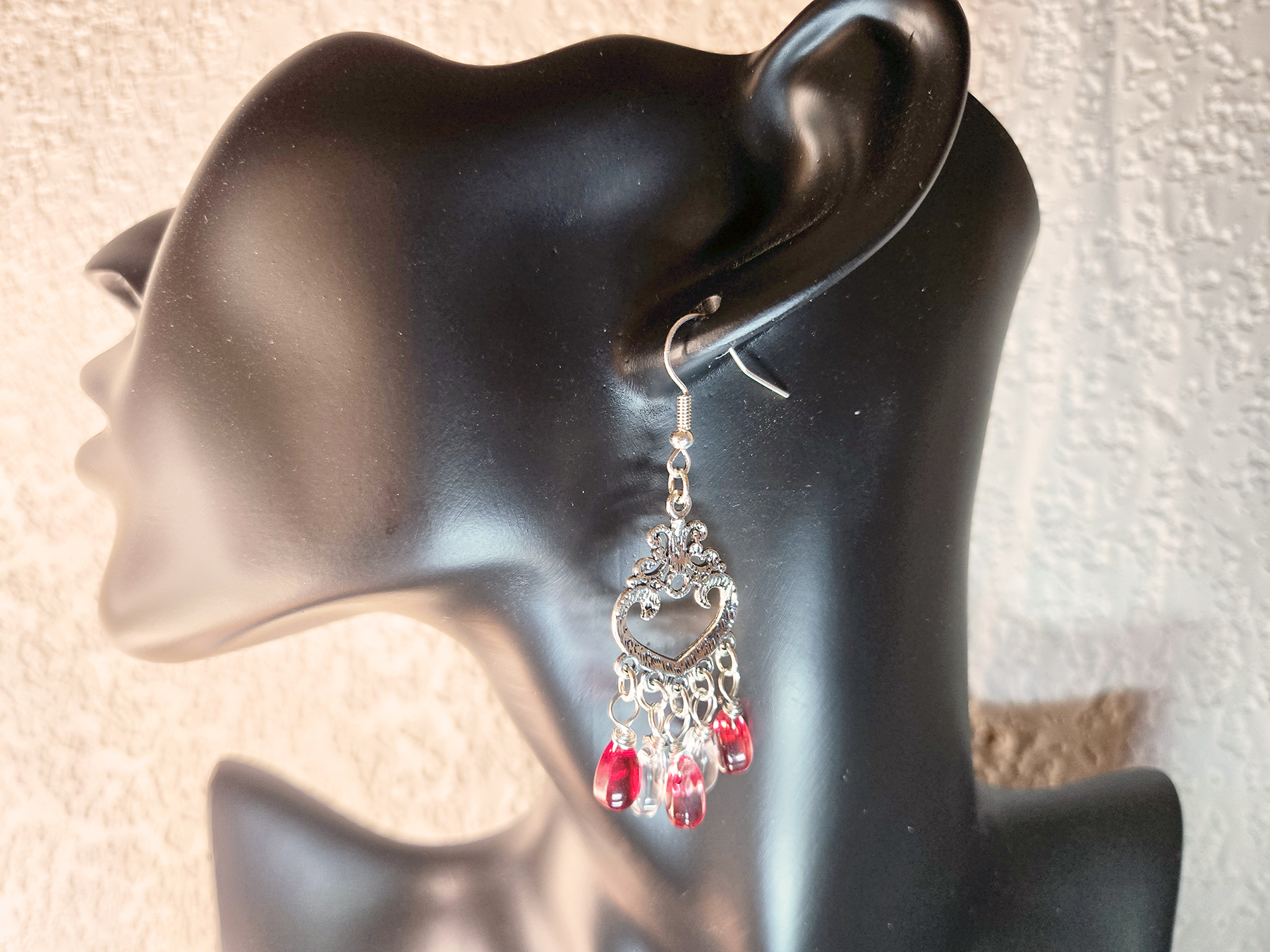 Filigree Chandelier Earrings with Beads