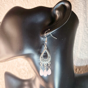 Filigree Chandelier Earrings with Beads