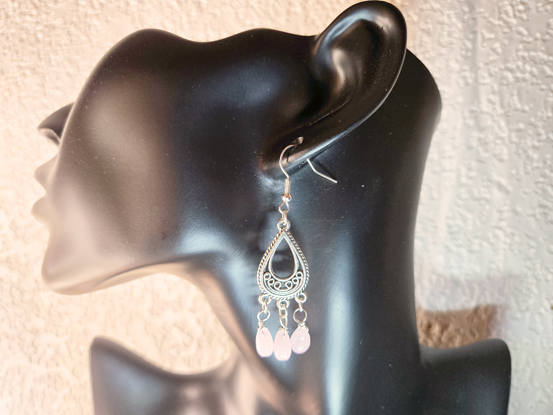 Filigree Chandelier Earrings with Beads