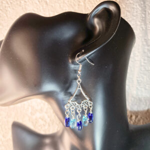 Filigree Chandelier Earrings with Beads