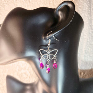Butterfly Chandelier Earrings with Beads