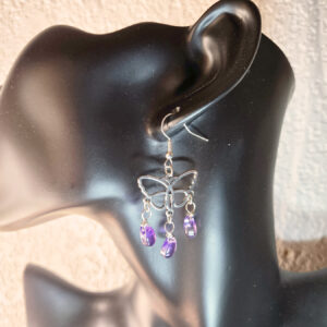 Butterfly Chandelier Earrings with Beads