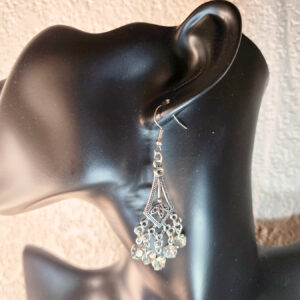Filigree Chandelier Earrings with Beads
