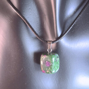 Tumbled Ruby Zoisite Pendant Necklace