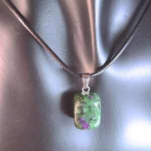 Tumbled Ruby Zoisite Pendant Necklace