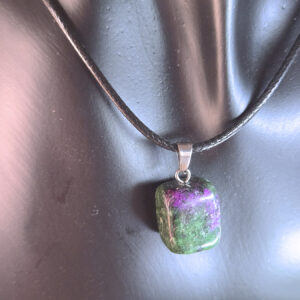 Tumbled Ruby Zoisite Pendant Necklace