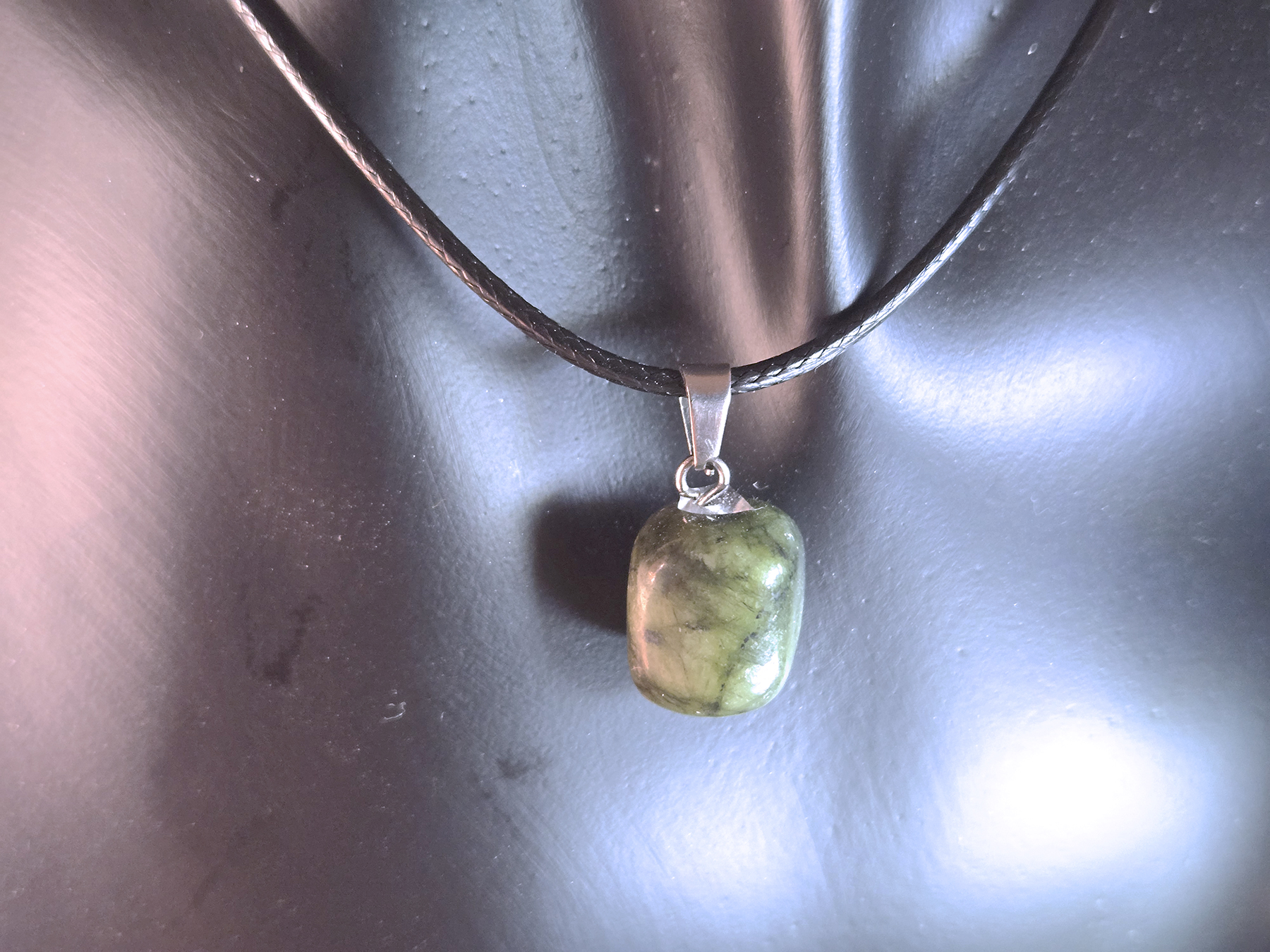 Tumbled Jade Pendant Necklace