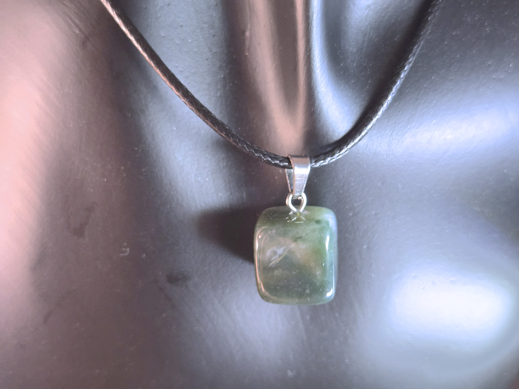 Tumbled Tree Agate Pendant Necklace