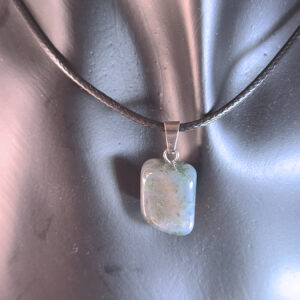 Tumbled Moss Agate Pendant Necklace