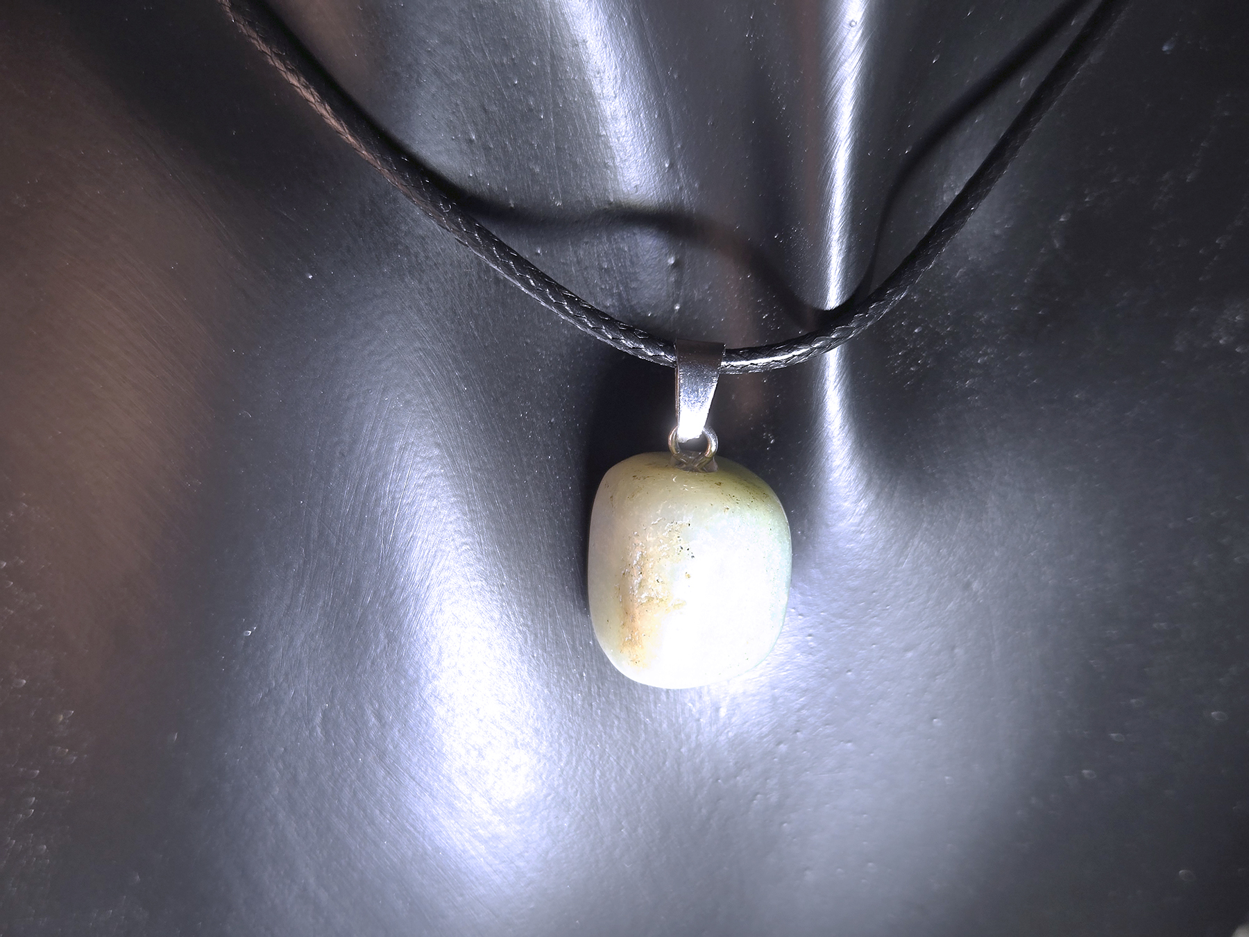 Tumbled Light Green Aventurine Pendant Necklace