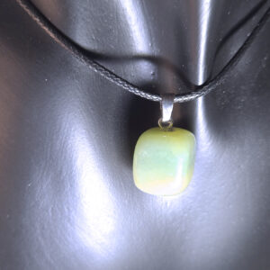 Tumbled Lemon Jade Pendant Necklace
