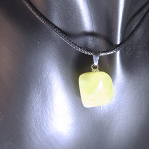 Tumbled Lemon Jade Pendant Necklace