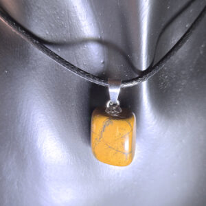 Tumbled Yellow Jasper Pendant Necklace