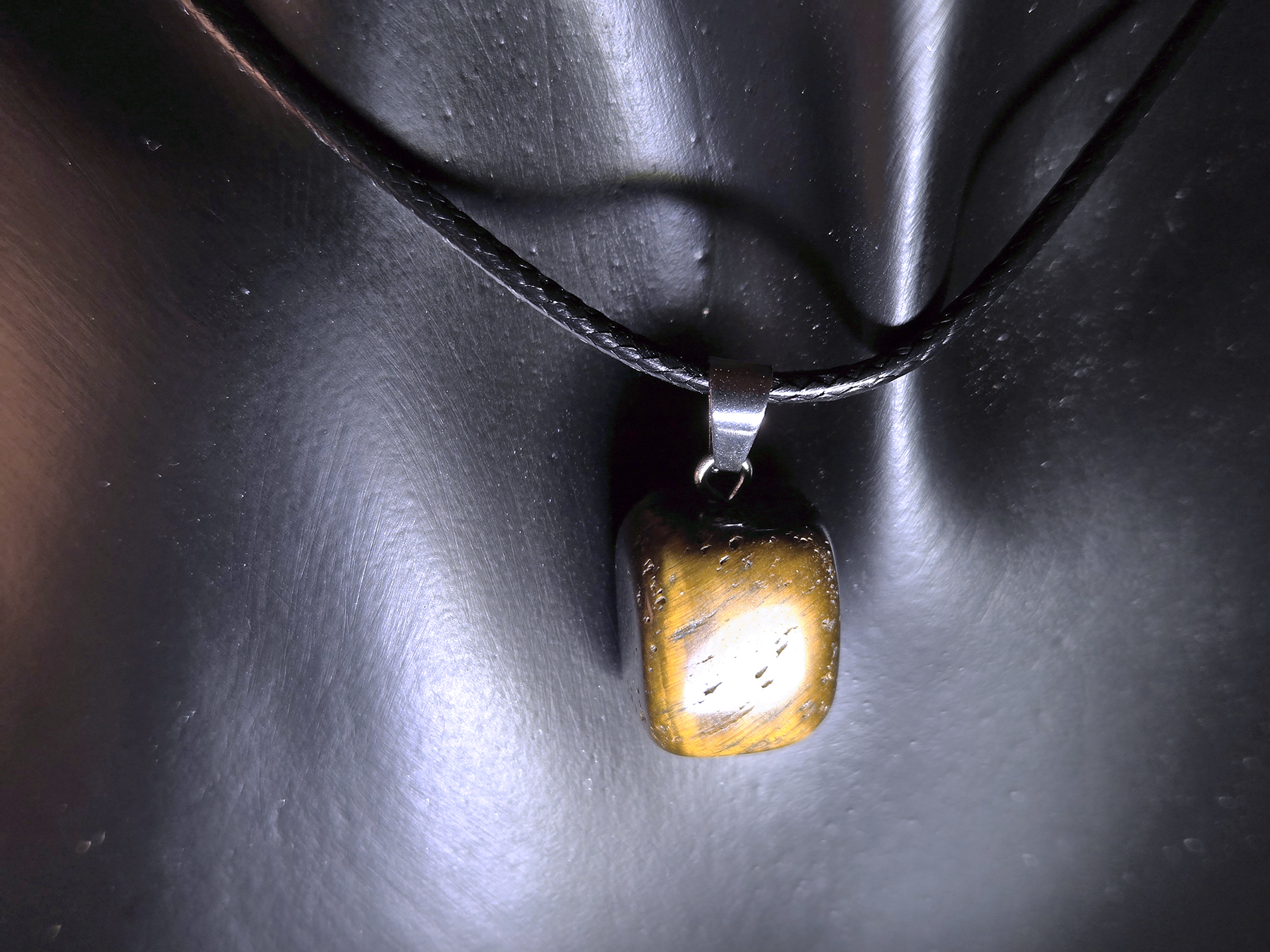 Tumbled Tiger's Eye Pendant Necklace