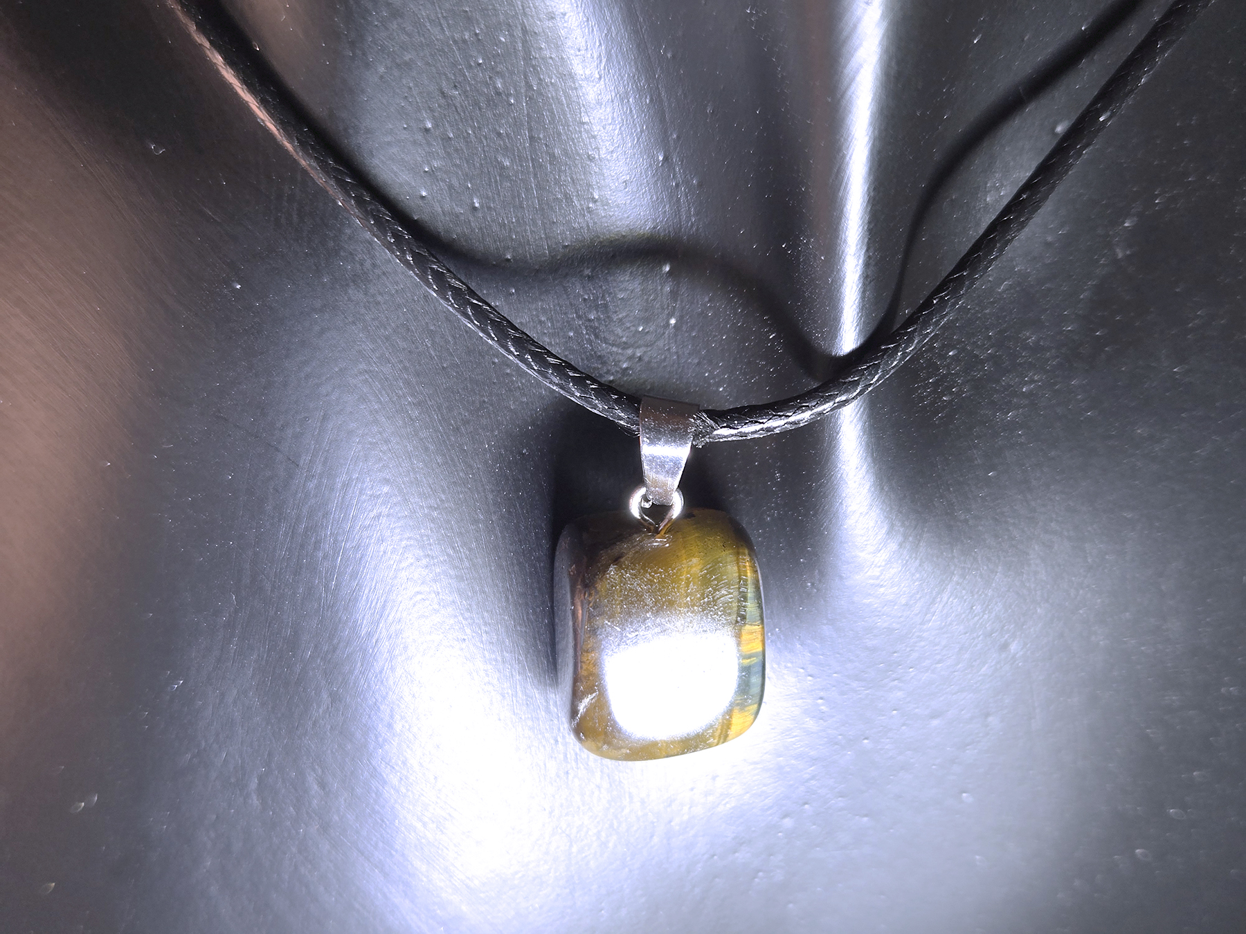 Tumbled Tiger's Eye Pendant Necklace