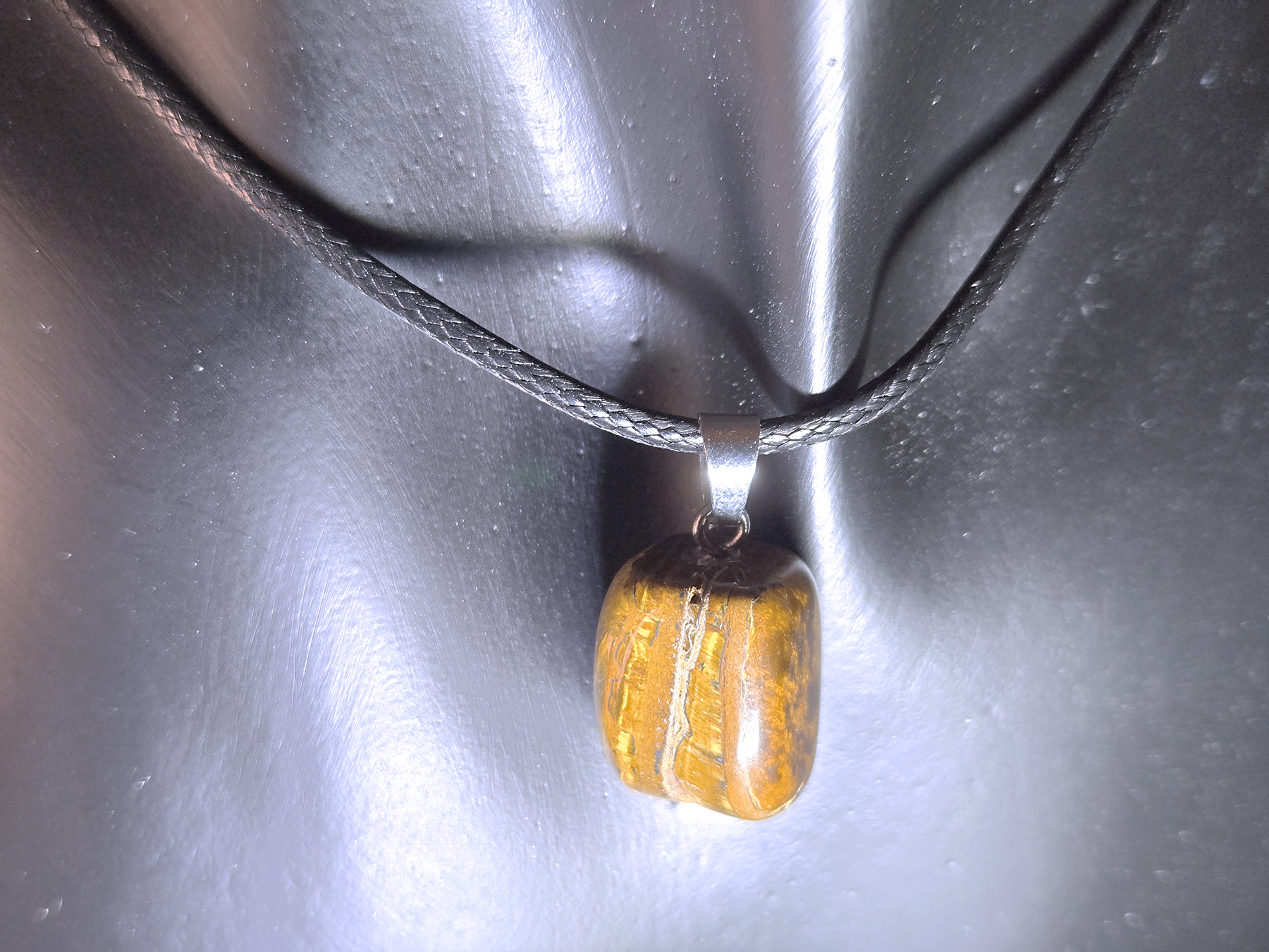 Tumbled Tiger's Eye Pendant Necklace