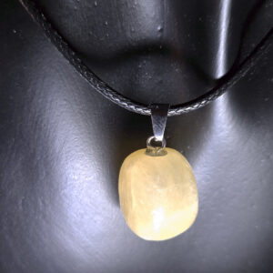 Tumbled Yellow Quartz Pendant Necklace