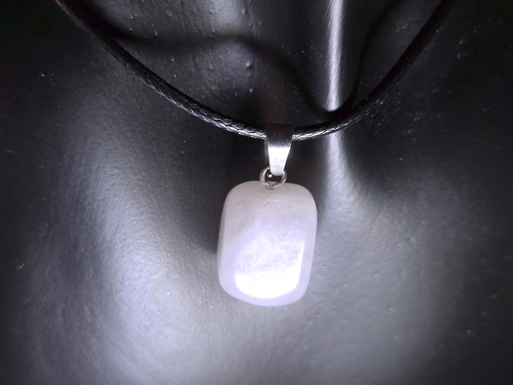 Tumbled Rose Quartz Pendant Necklace